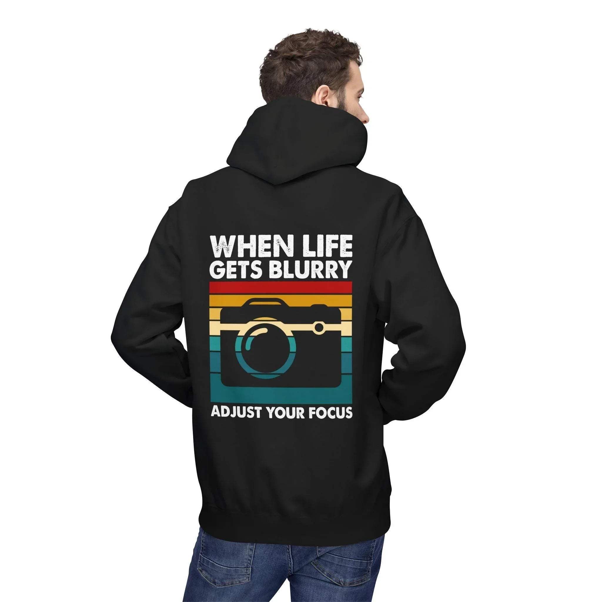 Inspirational 'Adjust Your Focus' Cozy Fleece Hoodie for Ultimate Comfort