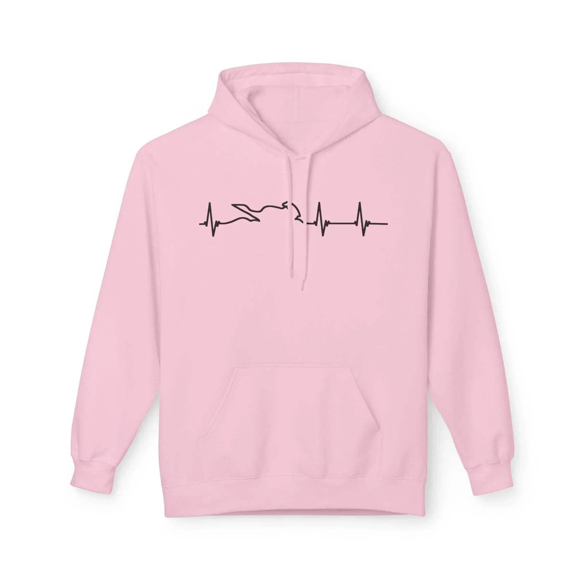 Motorcycle Passion Heartbeat Fleece Pullover Hoodie