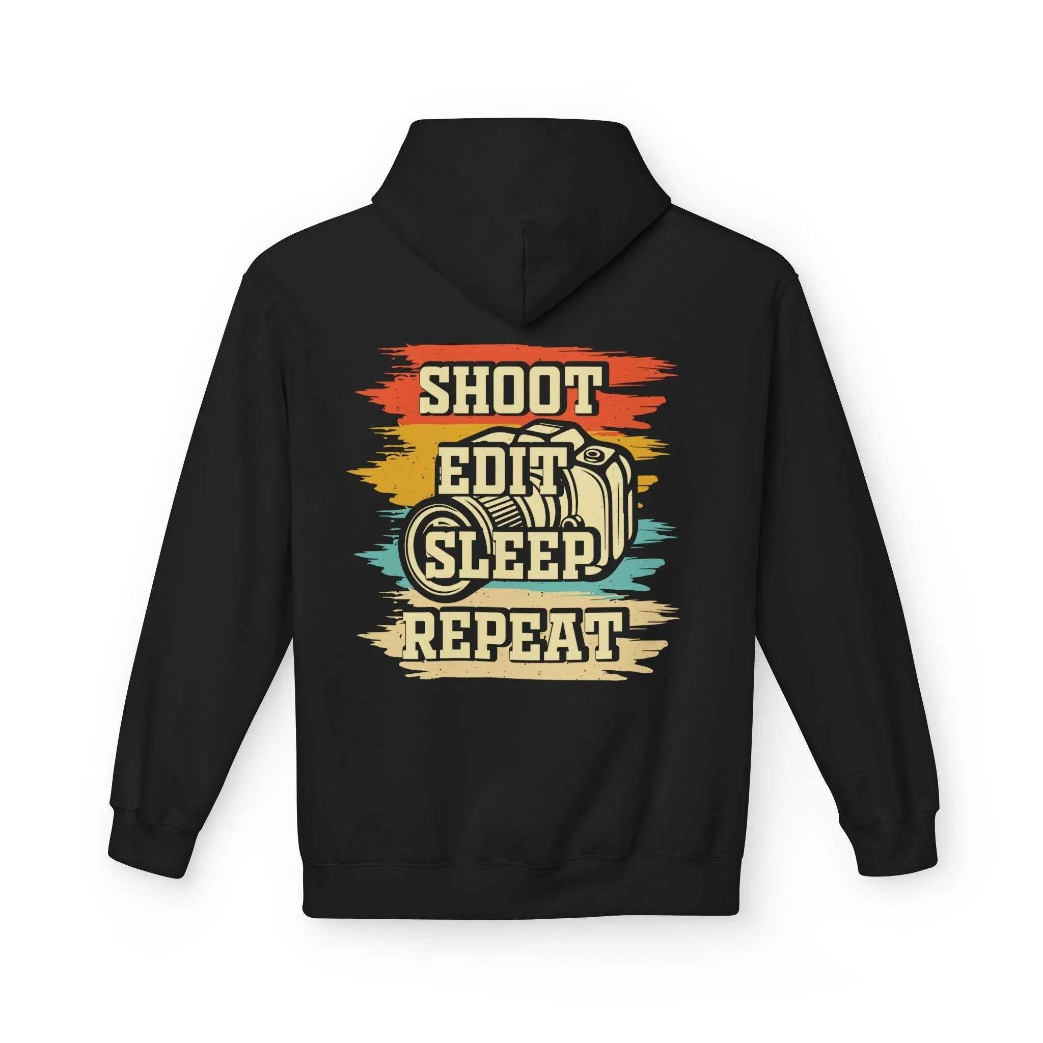 Creative Comfort: "Shoot, Edit, Sleep, Repeat" Fleece Hoodie for Trendsetters