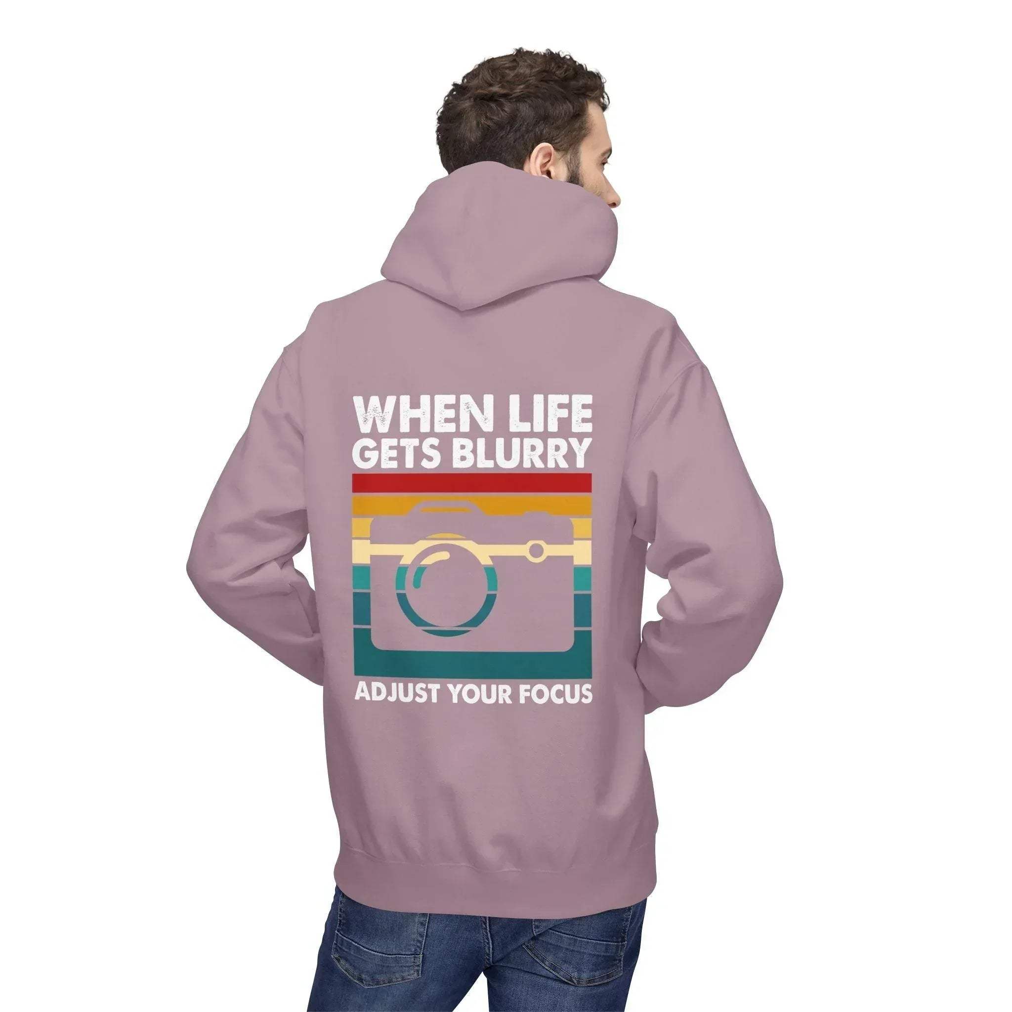 Inspirational 'Adjust Your Focus' Cozy Fleece Hoodie for Ultimate Comfort