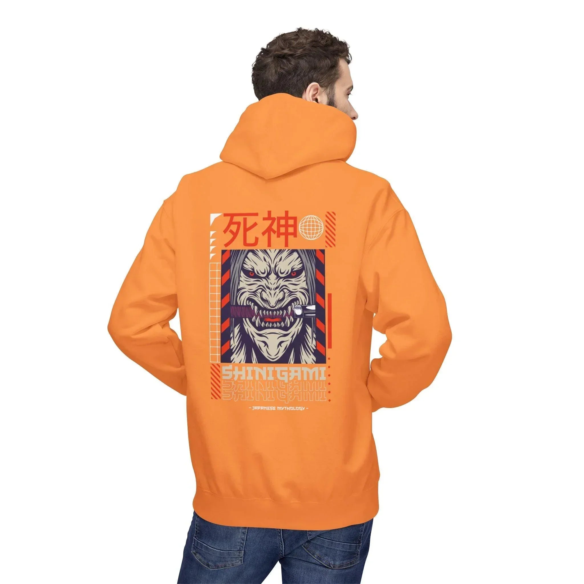 Shinigami-Inspired Japanese Streetwear Fleece Hoodie - Comfort Meets Cultural Style