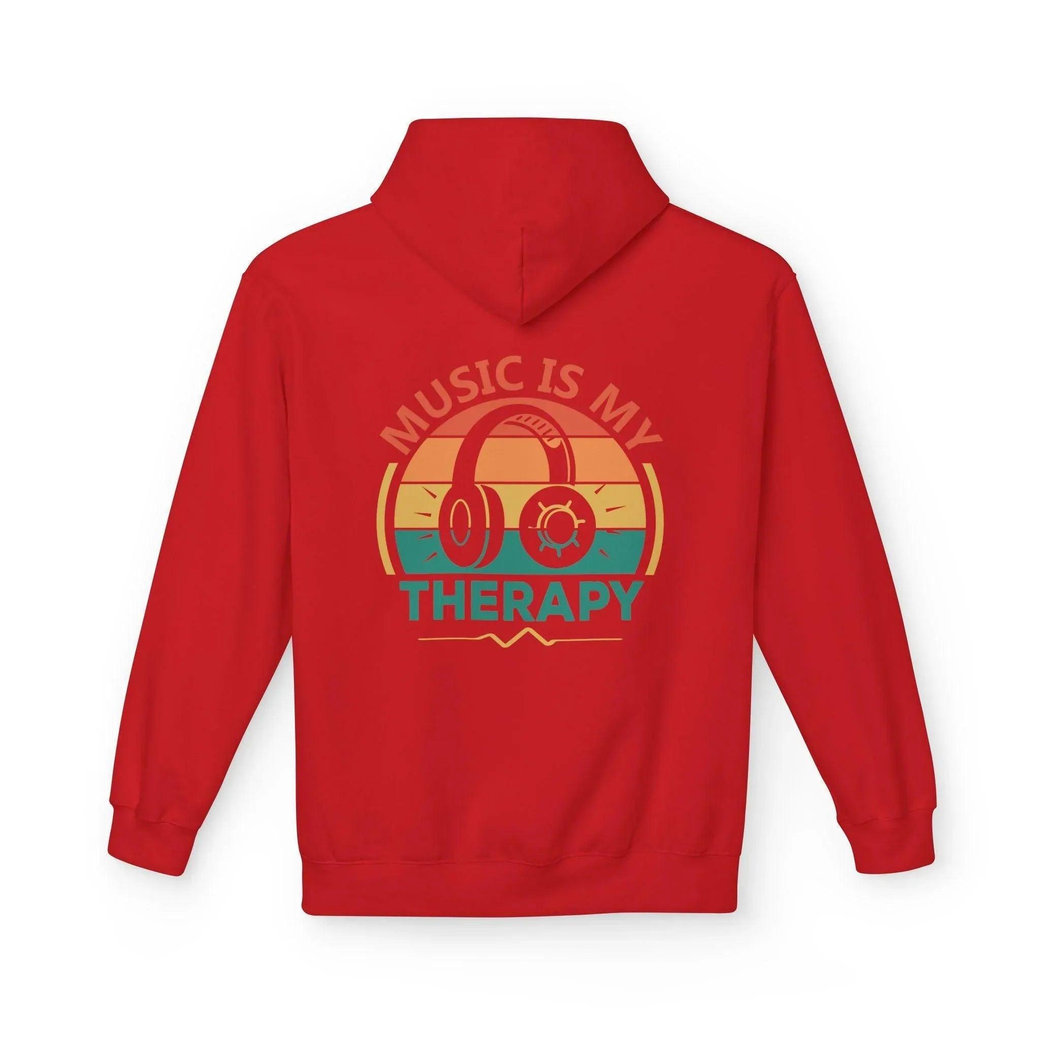 Cozy "Music Is My Therapy" Fleece Hoodie for Ultimate Comfort and Style