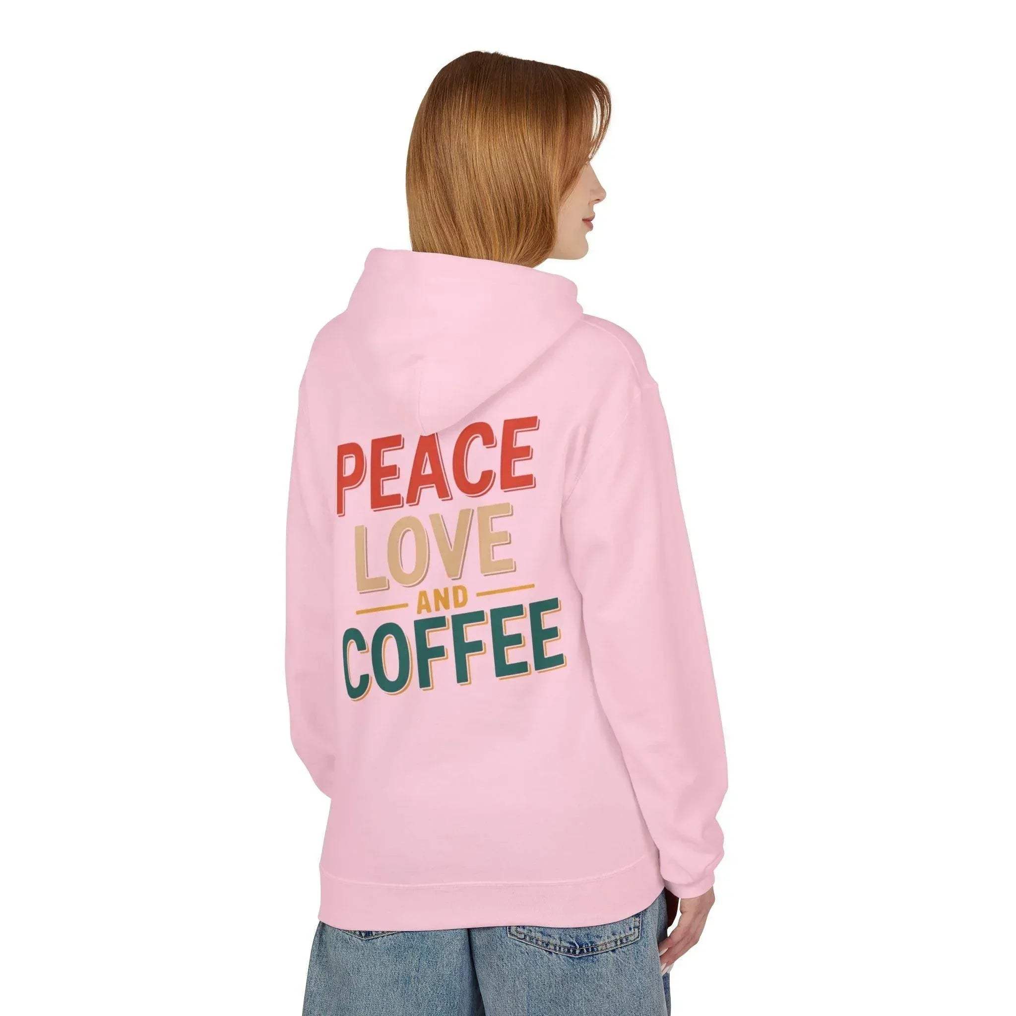 Cozy Coffee Vibes: Ultimate Peace, Love & Comfort Fleece Hoodie