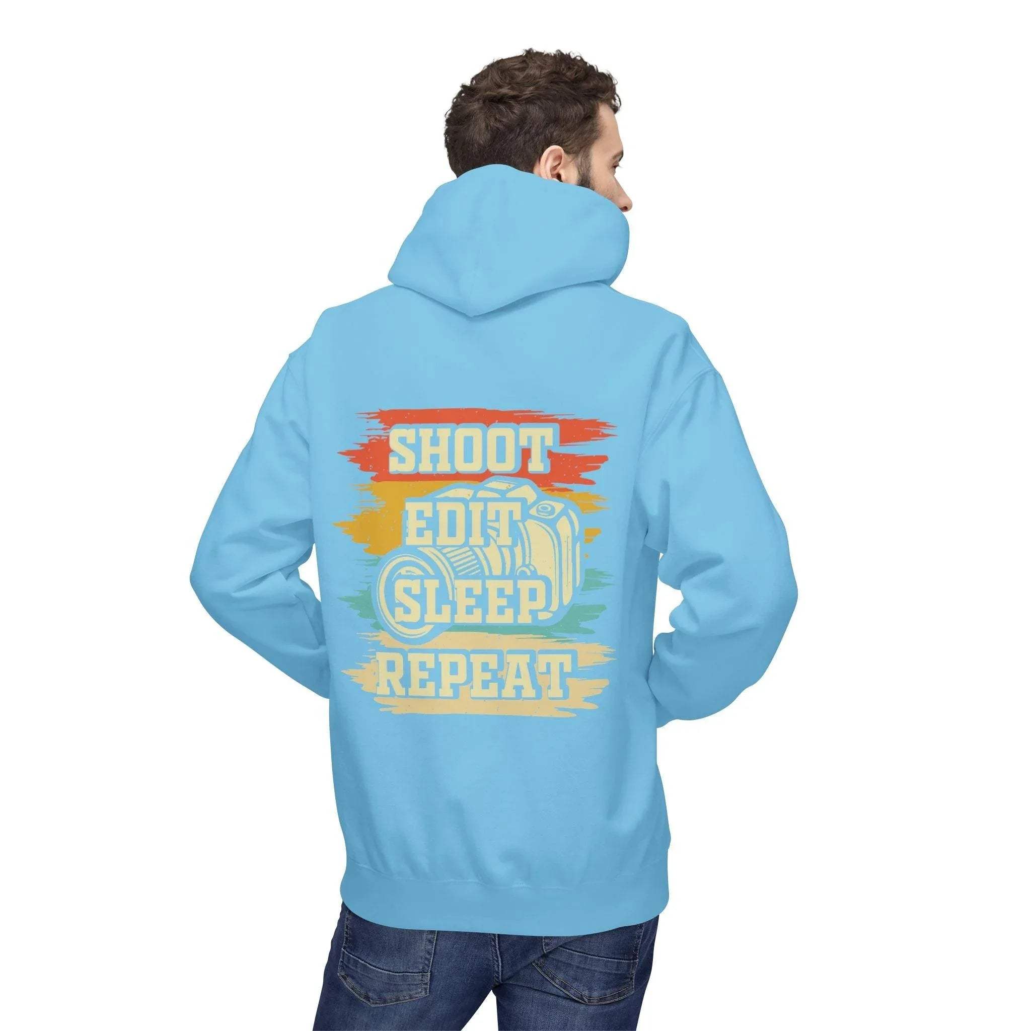 Creative Comfort: "Shoot, Edit, Sleep, Repeat" Fleece Hoodie for Trendsetters