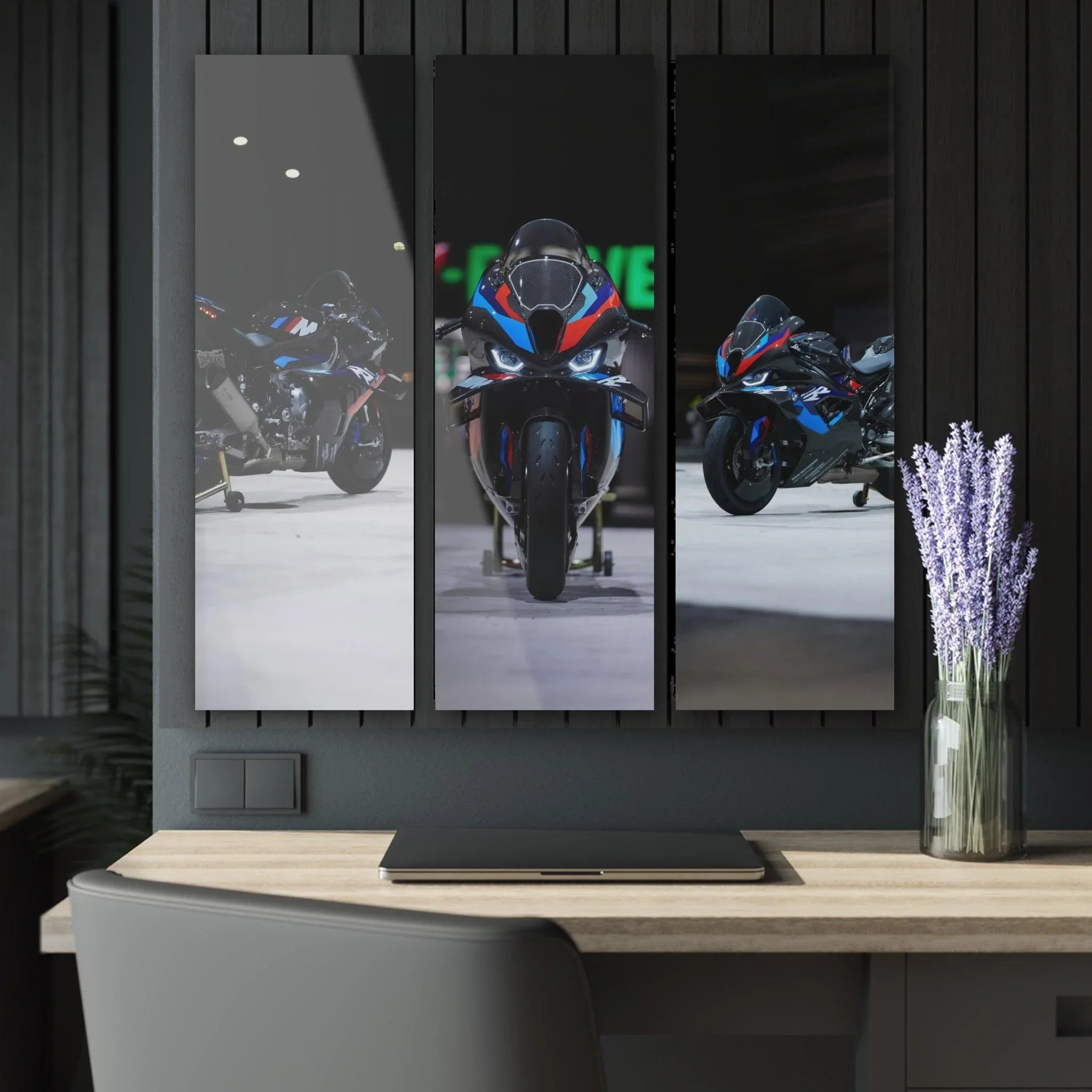 BMW M1000RR 3-Piece Acrylic Wall Art #002 for Enthusiasts