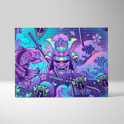 Vaporwave Japan Neon Canvas - Japan Vaporwave Neon Pastel Decor Mood Vibrant Dreamy Decor Style Mount Fuji Canvas