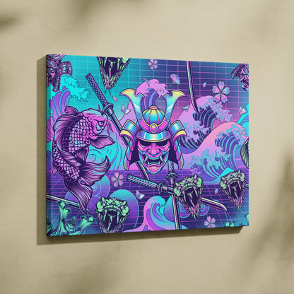 Vaporwave Japan Neon Canvas - Japan Vaporwave Neon Pastel Decor Mood Vibrant Dreamy Decor Style Mount Fuji Canvas