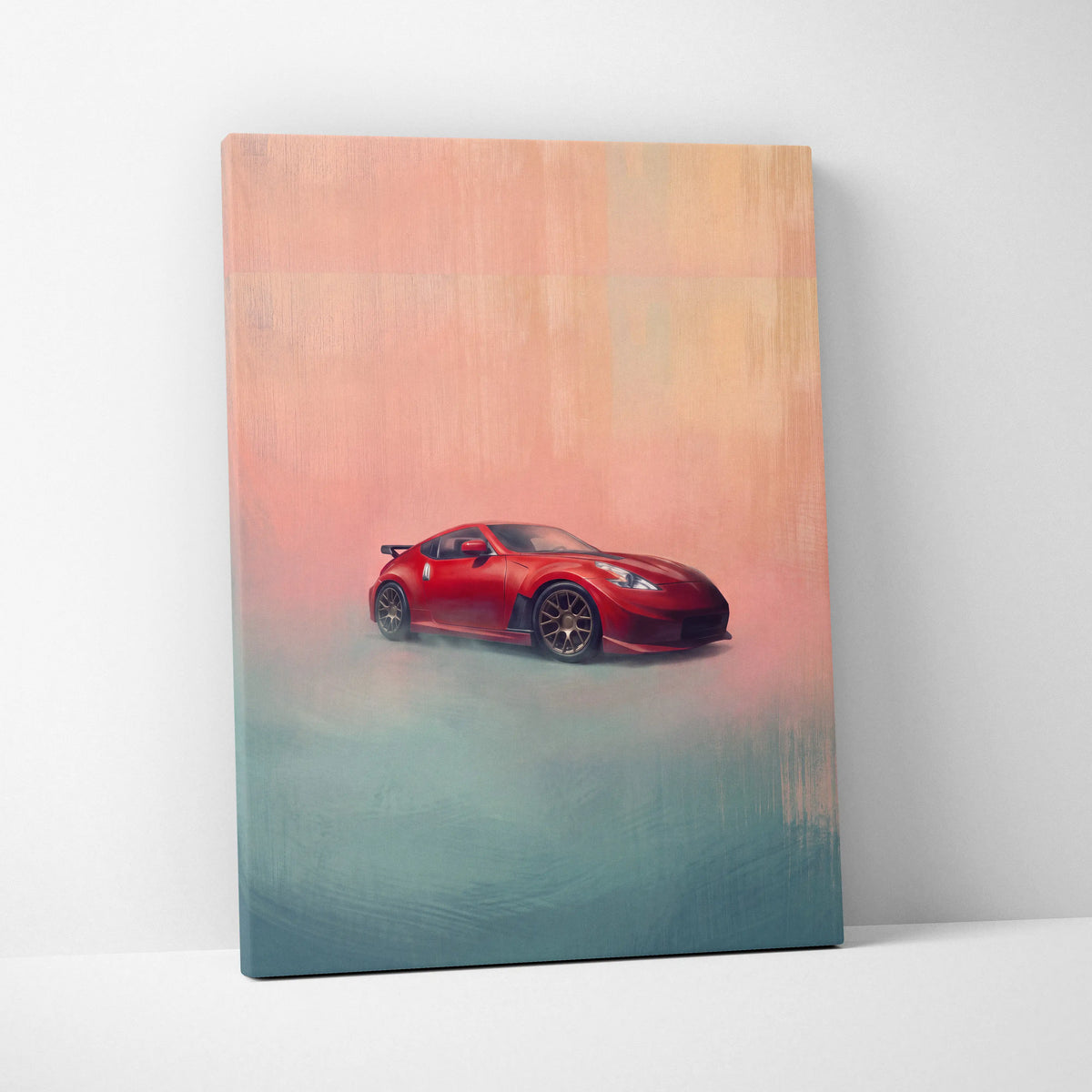 Nissan 370Z Inspired Car Wall Art, Japanese Sports Canvas Print for Office Decor