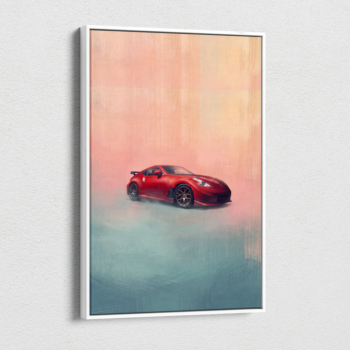 Nissan 370Z Inspired Car Wall Art, Japanese Sports Canvas Print for Office Decor