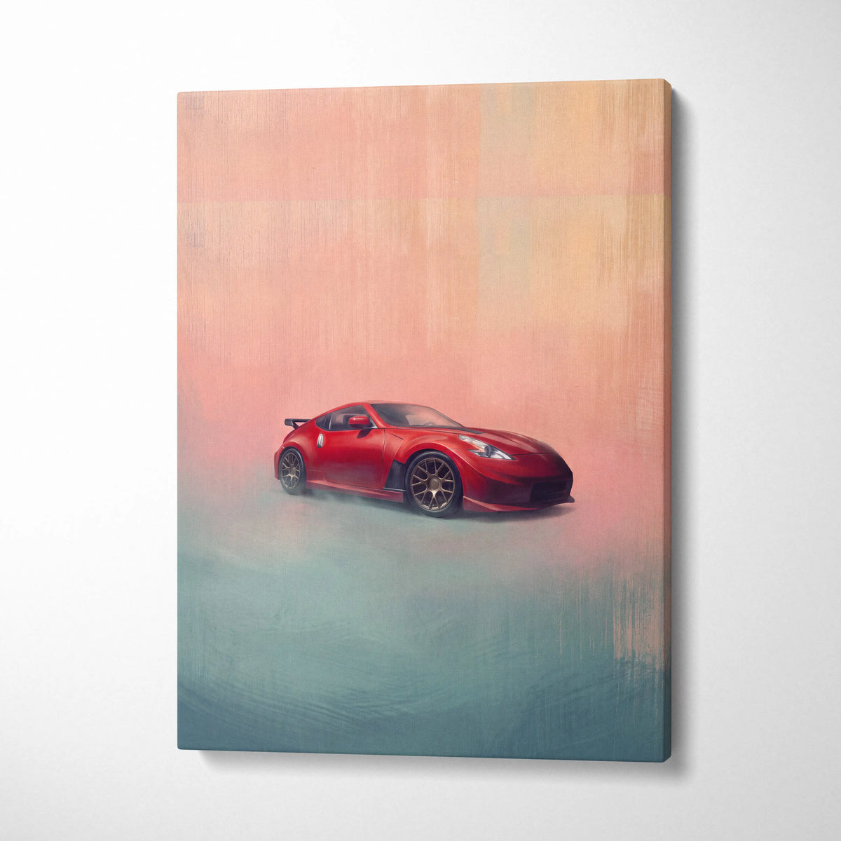 Nissan 370Z Inspired Car Wall Art, Japanese Sports Canvas Print for Office Decor