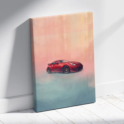 Nissan 370Z Inspired Car Wall Art, Japanese Sports Canvas Print for Office Decor