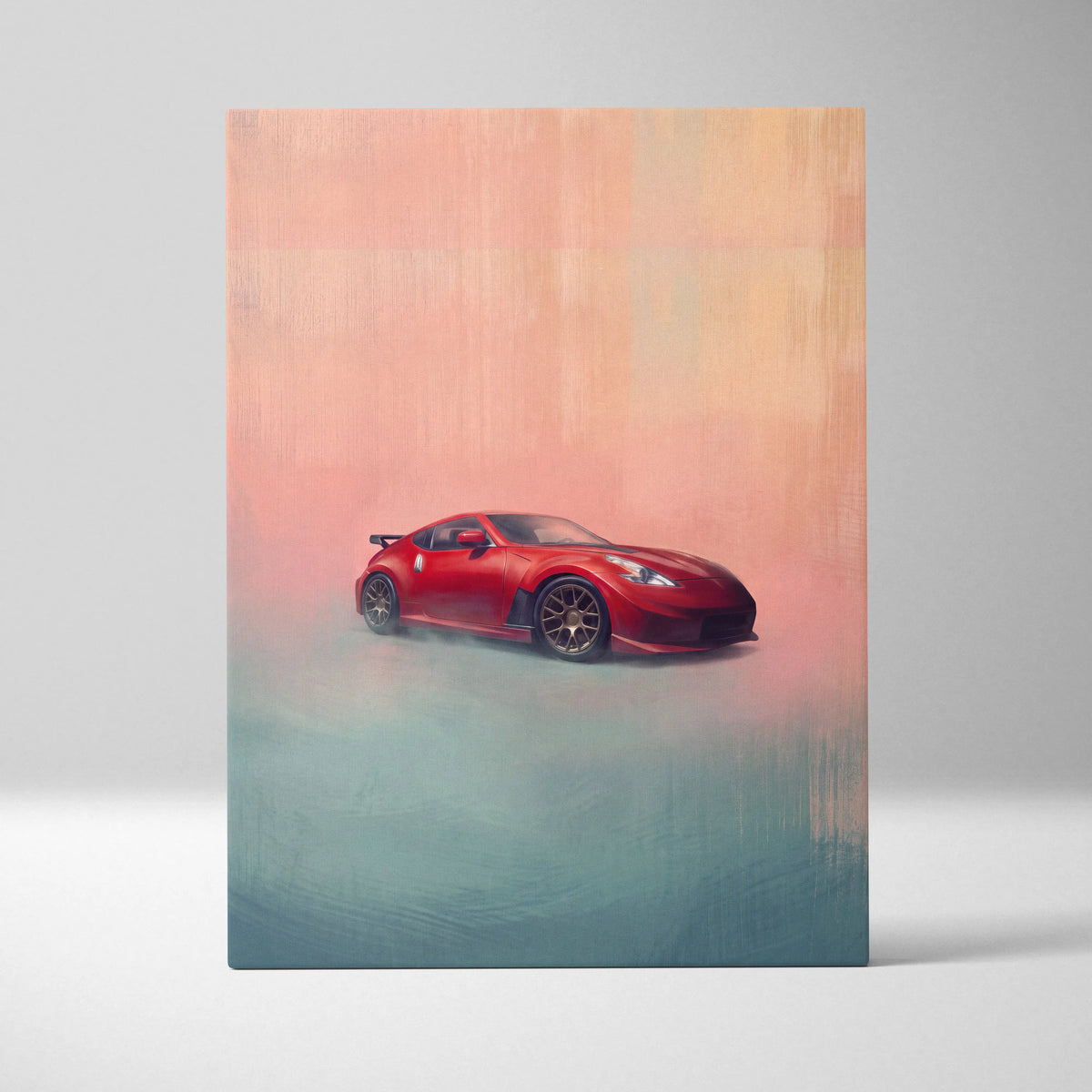 Nissan 370Z Inspired Car Wall Art, Japanese Sports Canvas Print for Office Decor