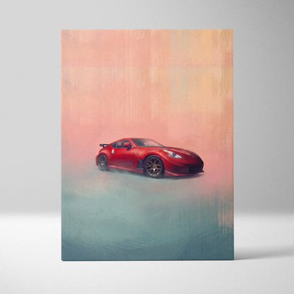 Nissan 370Z Inspired Car Wall Art, Japanese Sports Canvas Print for Office Decor