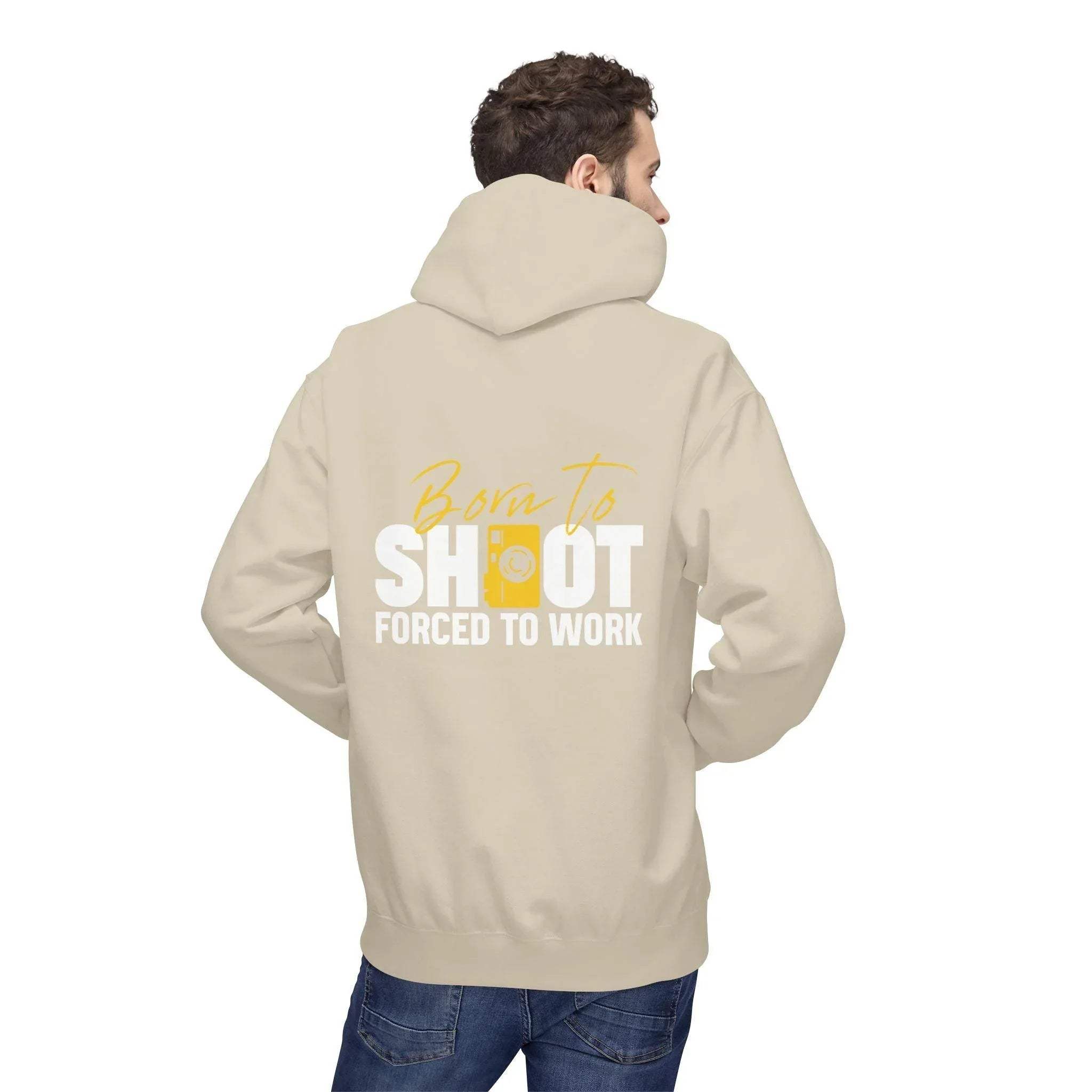 Ultimate Photographer’s Hoodie: 'Born To Shoot, Forced To Work' - Cozy Fleece for Creative Souls