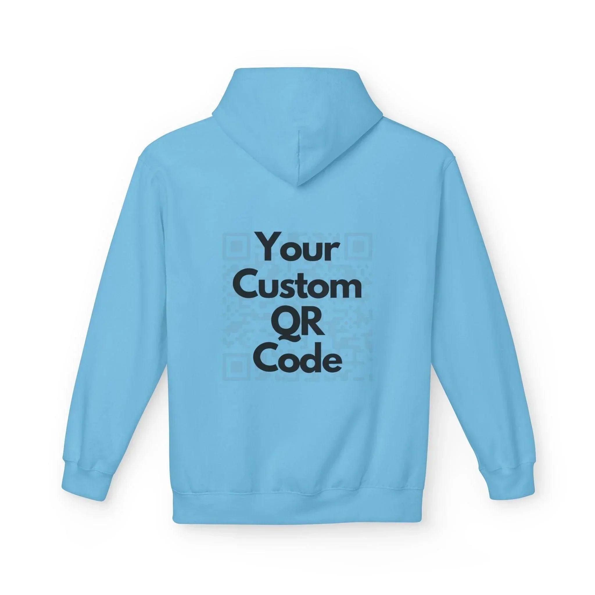 Customizable QR Code Fleece Hoodie for Social Media Engagement