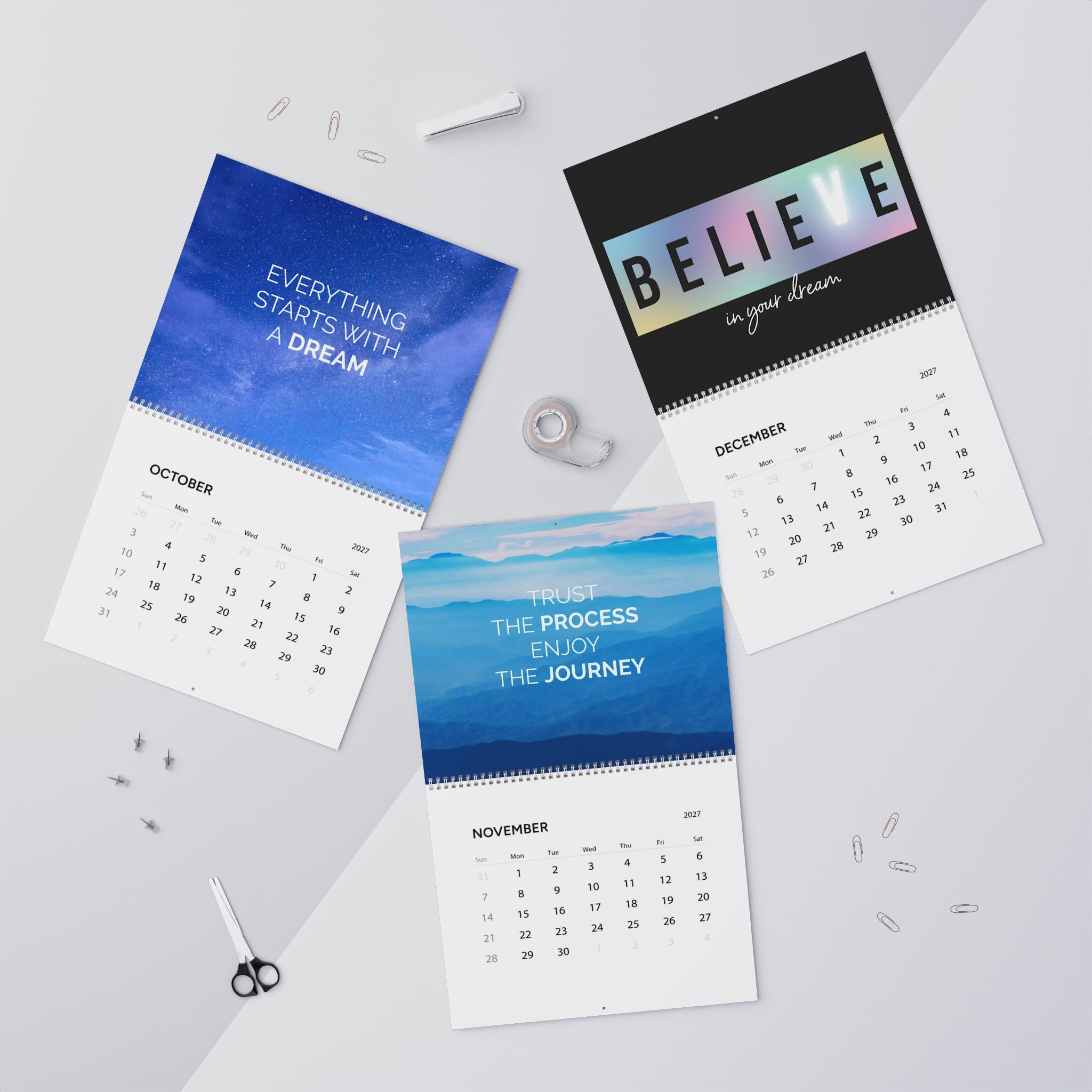 2027 Positive Mindset Wall Calendar – Daily Motivation, Inspiring Quotes & Uplifting Designs