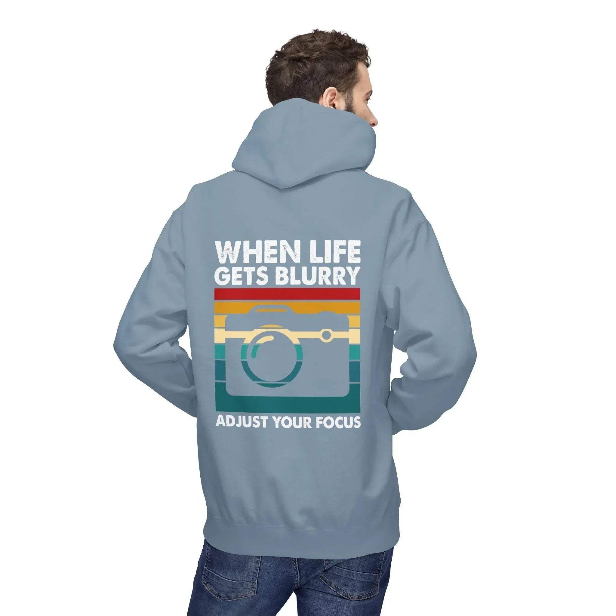 Inspirational 'Adjust Your Focus' Cozy Fleece Hoodie for Ultimate Comfort