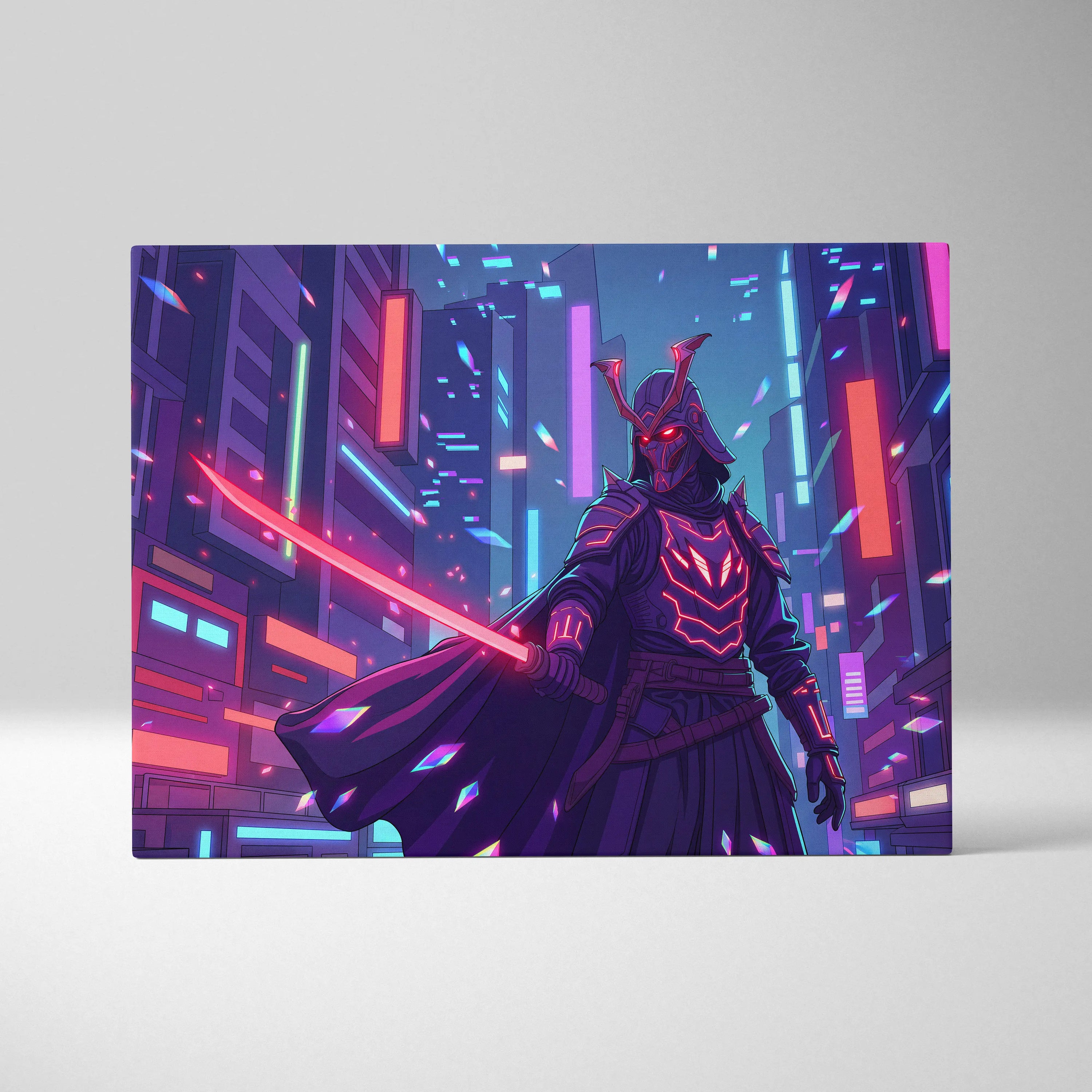 Vaporwave Neon Canvas Fantasy - Vaporwave Pink Purple Living Room Synthwave Dreamy Mood Retro Futurism Wall Decor Canvas