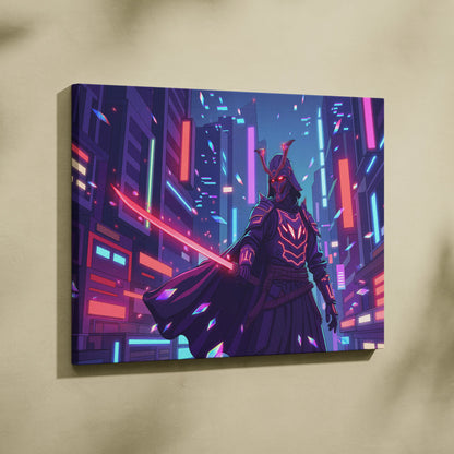 Vaporwave Neon Canvas Fantasy - Vaporwave Pink Purple Living Room Synthwave Dreamy Mood Retro Futurism Wall Decor Canvas