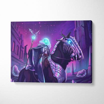 Vaporwave Neon Dragon Canvas Art - Dragon Neon Purple Blue Living Room Vaporwave Mood Mystical Neon Canvas Print