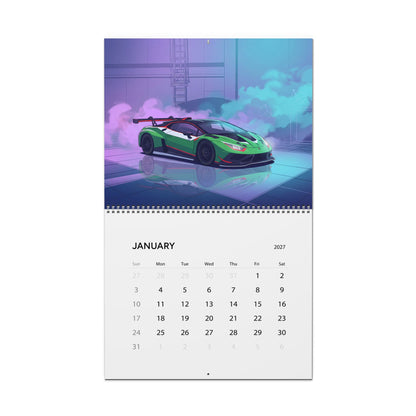 2027 Supercar Vaporwave Art Calendar – Luxury Sports Cars, Neon Nights & Retro Futuristic Artwork