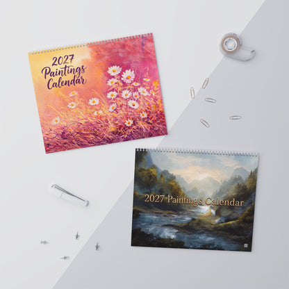 2027 Painting Artwork Wall Calendar – Colorful Artistic Designs & Beautiful Painted Art Collection