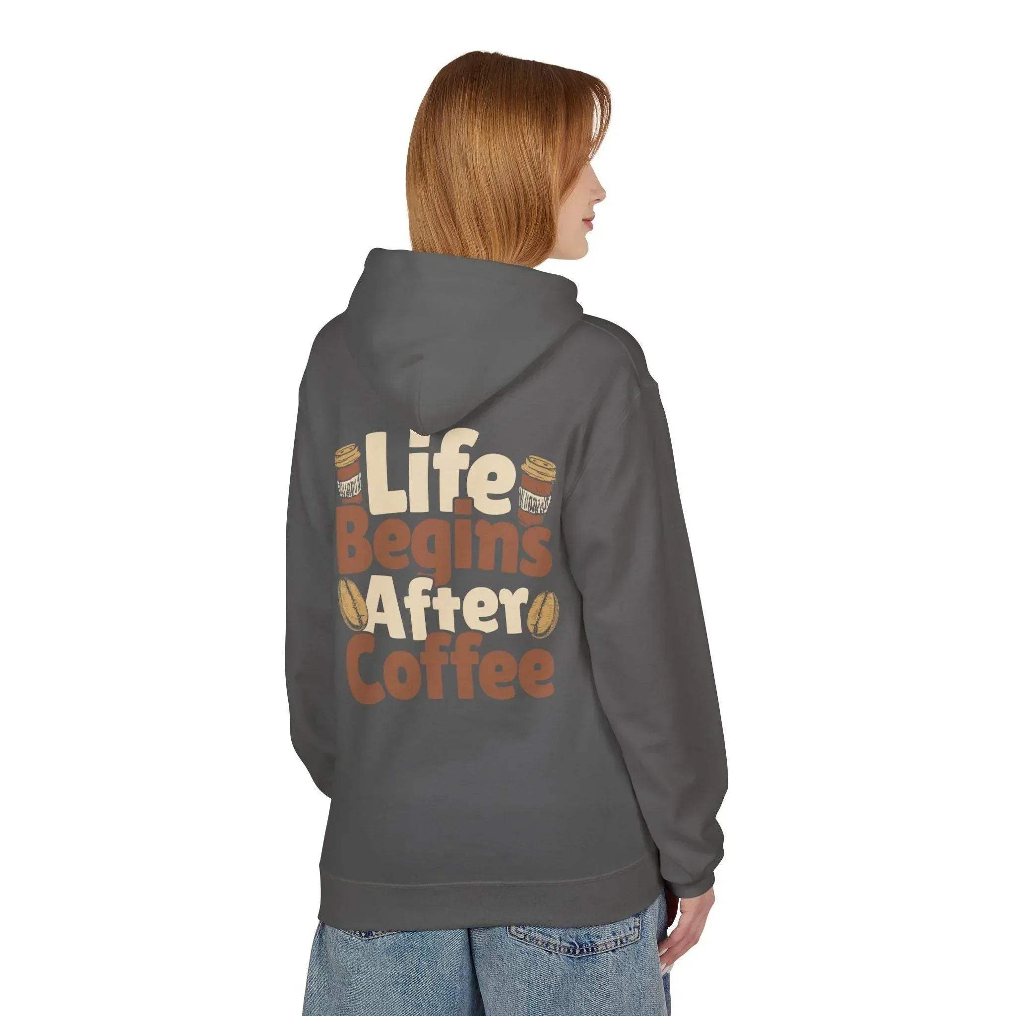 Cozy Life Begins After Coffee Fleece Pullover Hoodie