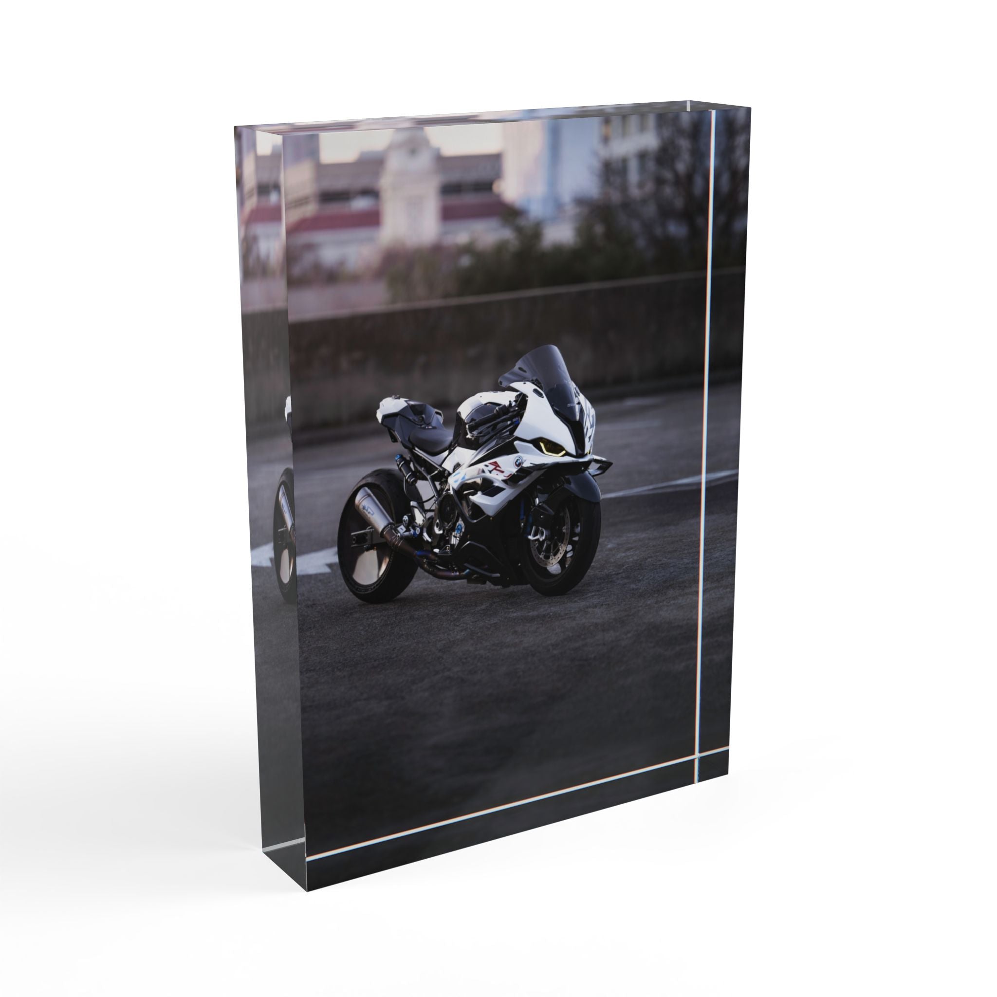 BMW S1000RR Drag Spec Motorcycle Acrylic Photo Block #009 - Throttle Designs