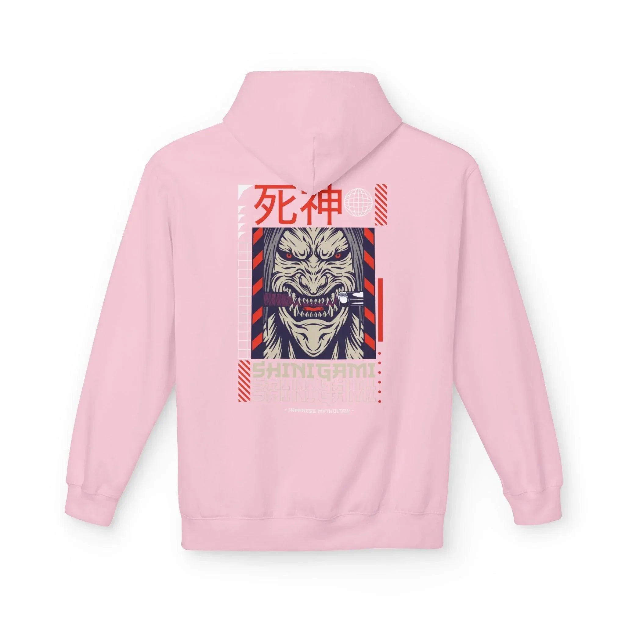 Shinigami-Inspired Japanese Streetwear Fleece Hoodie - Comfort Meets Cultural Style