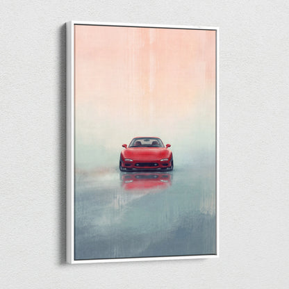Lowered Mazda FD RX-7 Inspired Automotive Canvas Art, Rotary Drift Car Wall Decor for Bedroom