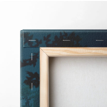 Teal floral canvas in light wood frame from Visionary Collection supercar art