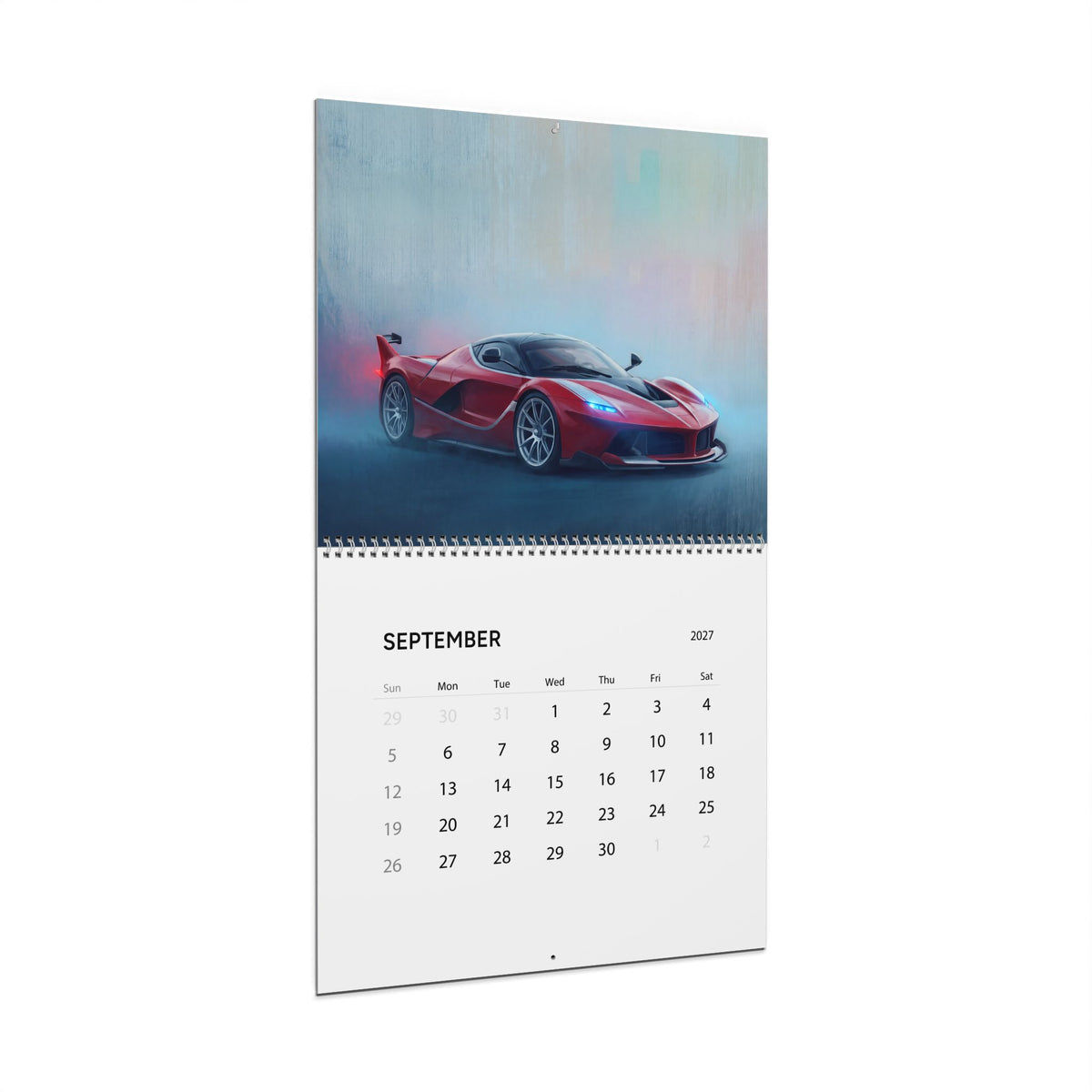 2027 Super Cars Artwork Calendar | Luxury Supercar Wall Calendar