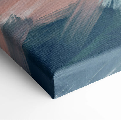 Pagani huayra inspired supercar canvas art featuring abstract textured brushstrokes in navy teal and rose hues
