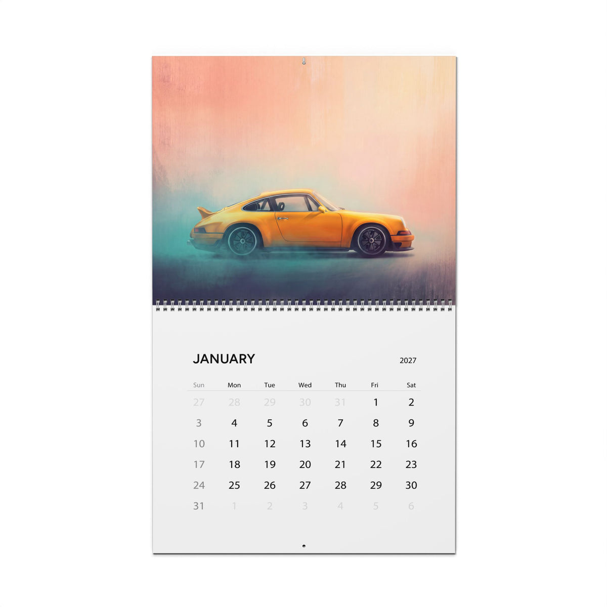 2027 Classic Porsche Inspired Artwork Calendar | Porsche 911 Inspired Wall Calendar