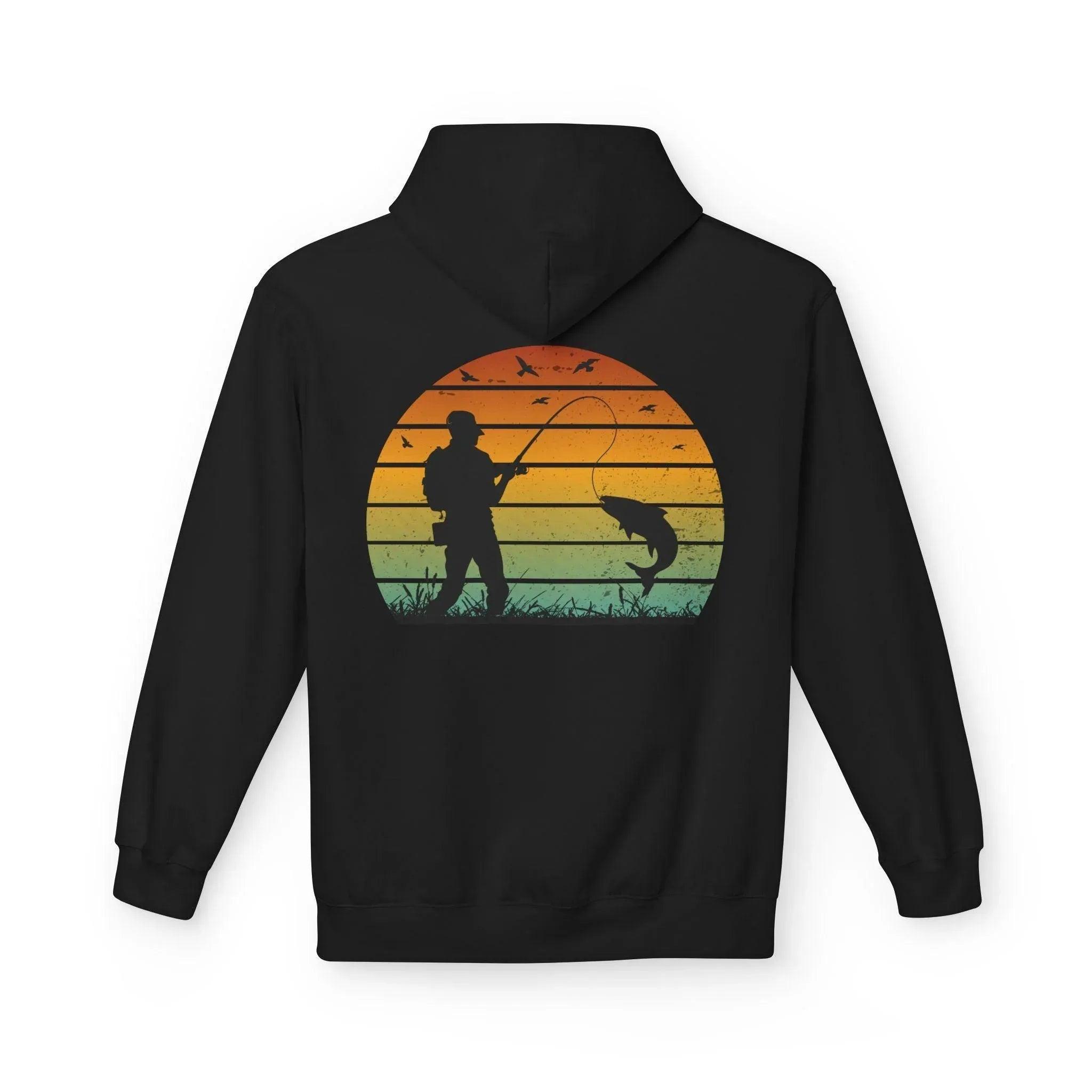 Ultimate Retro Fishing Fleece Hoodie for Comfort and Style