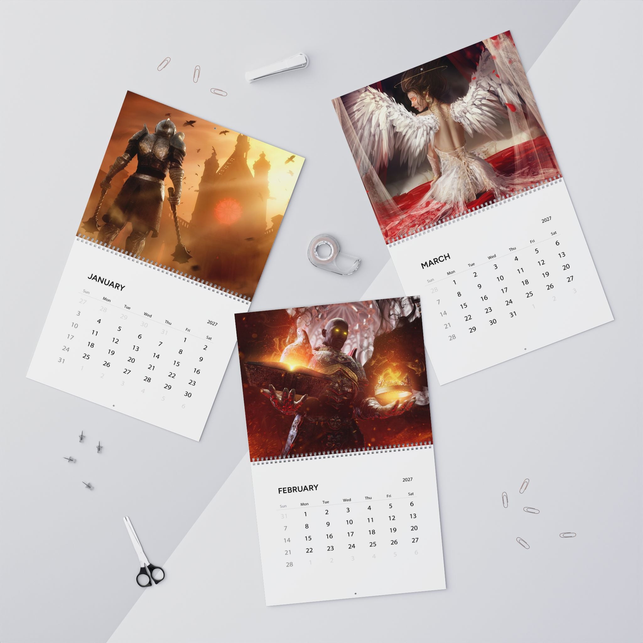 2027 Fantasy Wall Calendar – Epic Character Art, Magical Landscapes & Dreamlike Worlds