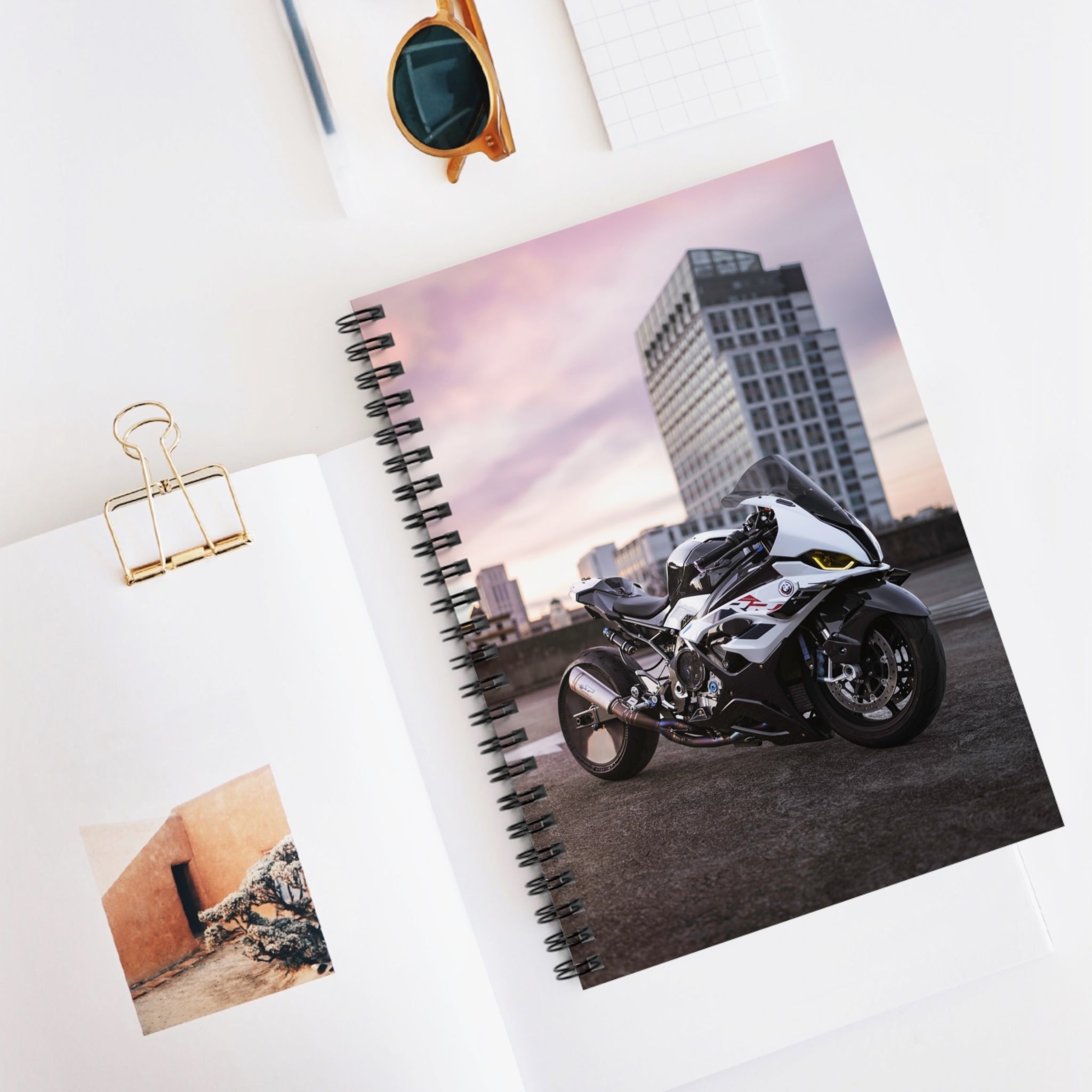 BMW S1000RR Drag Spec Motorcycle Spiral Notebook #011 - Throttle Designs