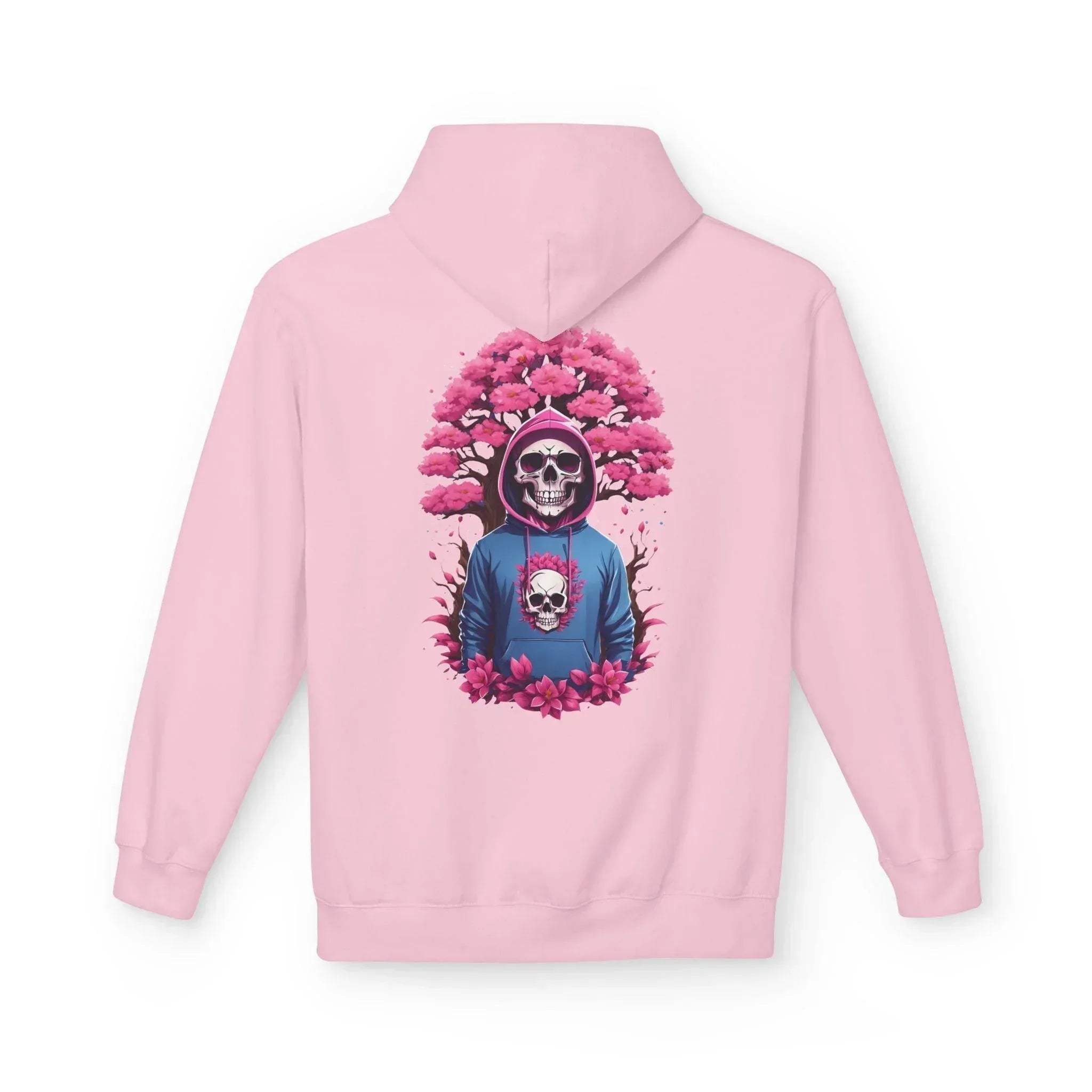Cozy Chic Skull & Pink Floral Fleece Hoodie