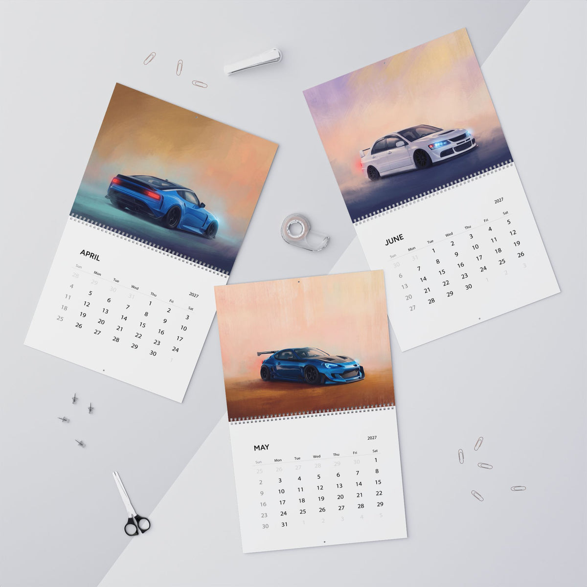 2027 JDM Cars Artwork Calendar | Japanese Sports Car Wall Calendar