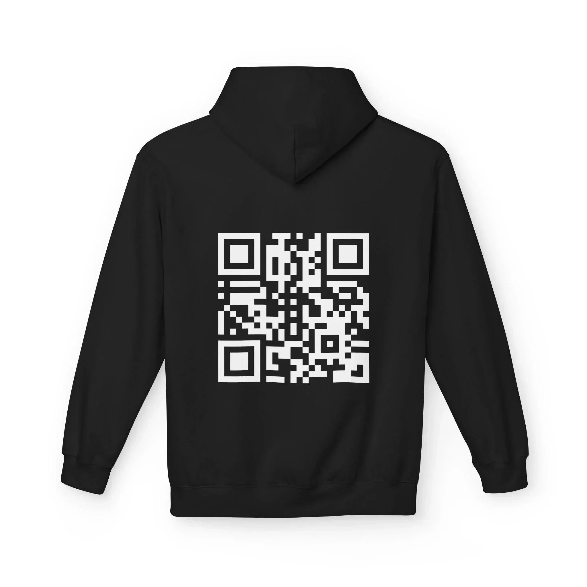 Rickroll QR Code Fleece Hoodie - Fun & Cozy Surprise Apparel
