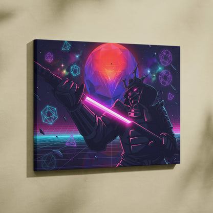 Vaporwave Galaxy Neon Canvas - Vaporwave Scene Neon Pink Purple Blue Living Room Retro Futurism Dreamy Neon Mood