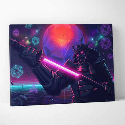 Vaporwave Galaxy Neon Canvas - Vaporwave Scene Neon Pink Purple Blue Living Room Retro Futurism Dreamy Neon Mood