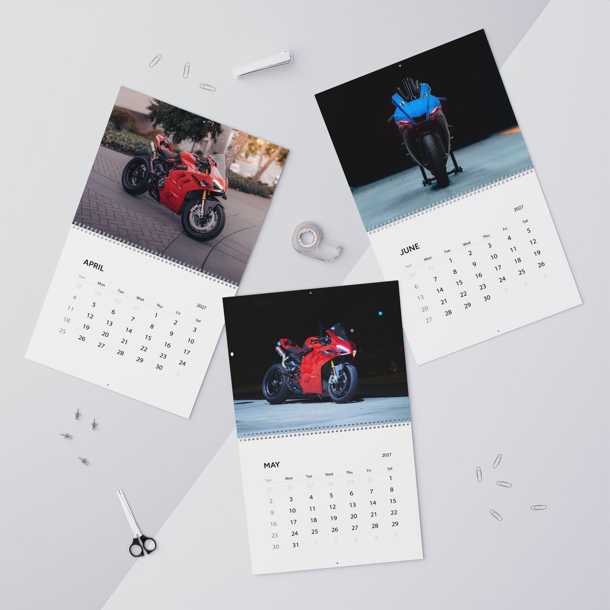 2027 Motorcycle Wall Calendar – Supersport Motorcycles, Sportbikes & High Performance Bike Artwork Collection