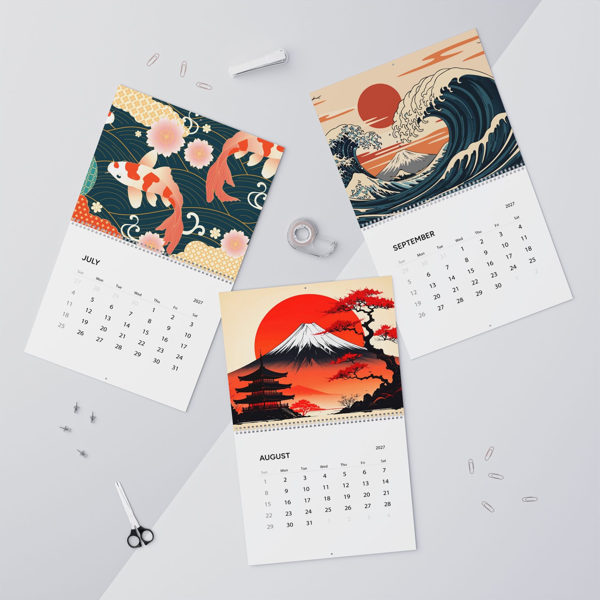 2027 Japan & Japanese Artwork Wall Calendar – Japanese Culture, Scenic Art & Colorful Inspired Designs Collection