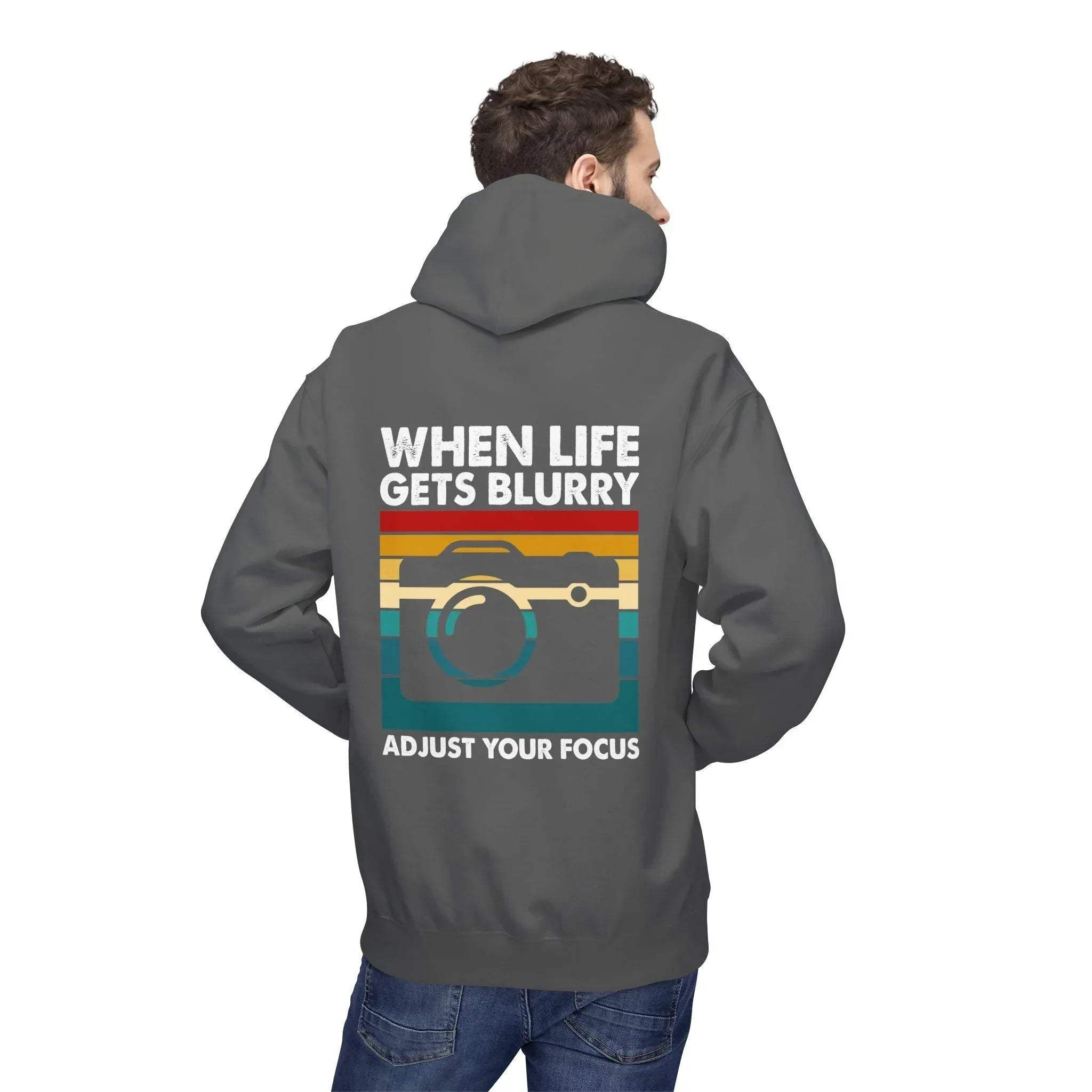 Inspirational 'Adjust Your Focus' Cozy Fleece Hoodie for Ultimate Comfort