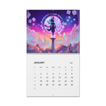 2027 Neon Fantasy Artwork Calendar – Vaporwave Inspired Retro Futuristic Art