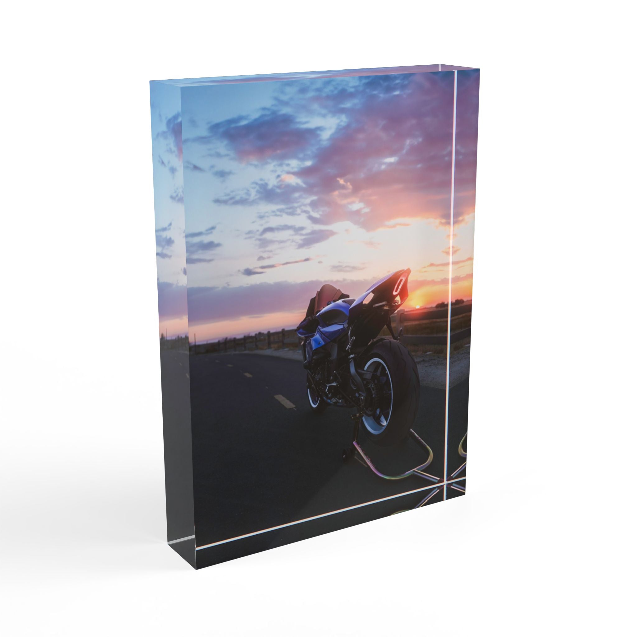 Yamaha R1 Motorcycle Acrylic Photo Block #005 - Throttle Designs