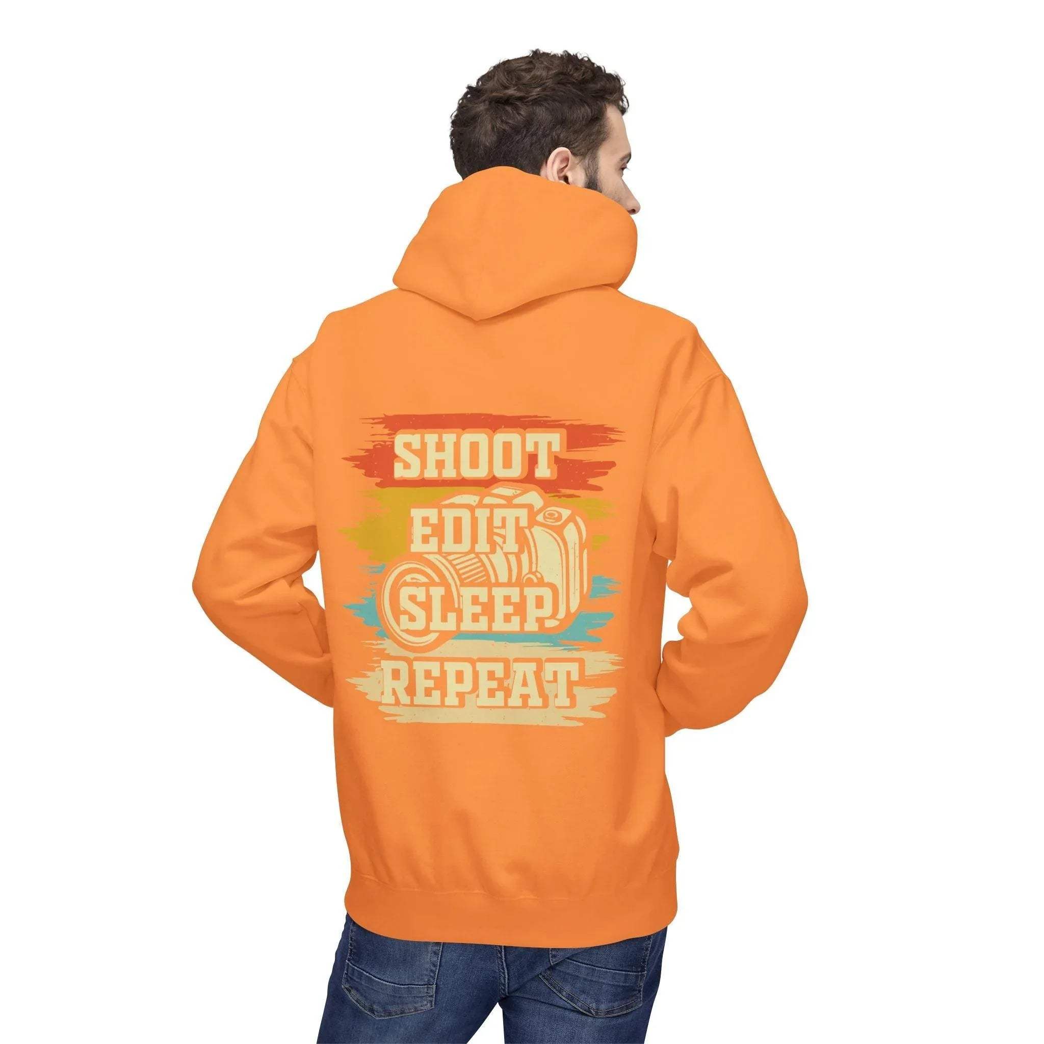 Creative Comfort: "Shoot, Edit, Sleep, Repeat" Fleece Hoodie for Trendsetters