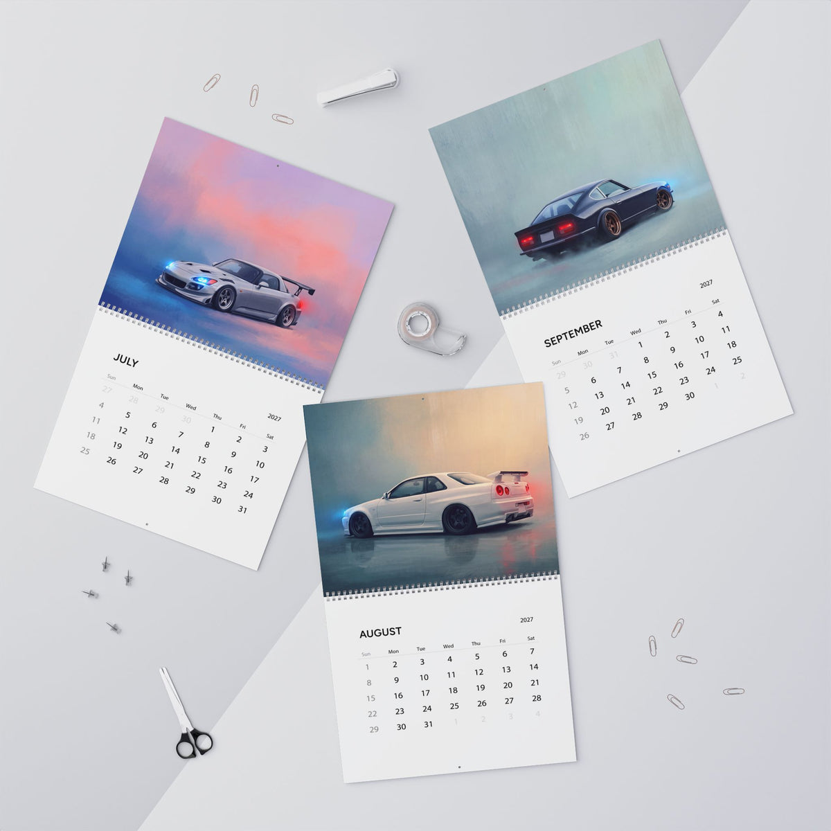 2027 JDM Cars Artwork Calendar | Japanese Sports Car Wall Calendar