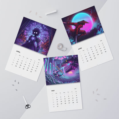 2027 Neon Fantasy Artwork Calendar – Vaporwave Inspired Retro Futuristic Art